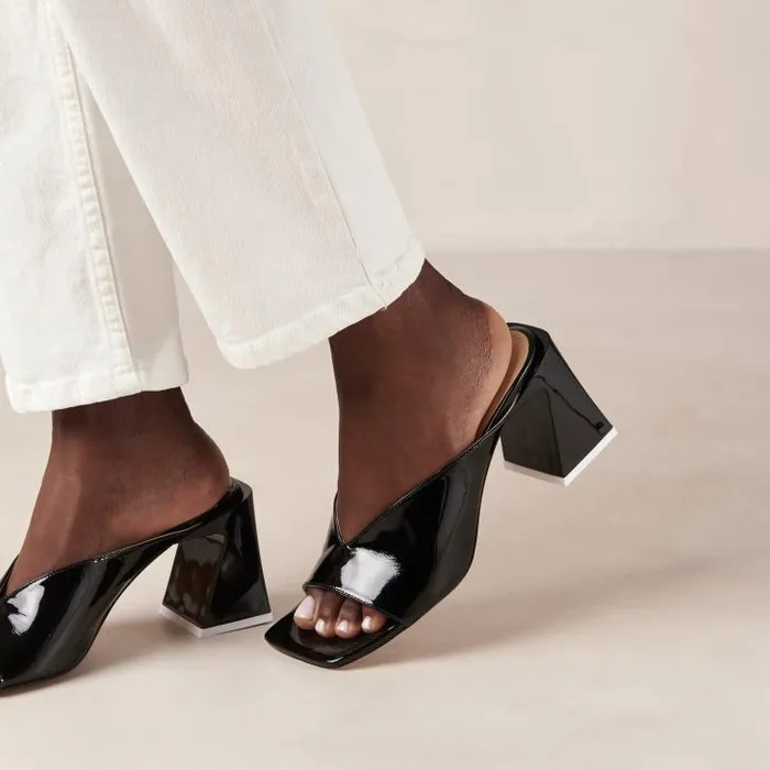 ALOHAS Mules Women Tasha 8211 Black Patent Leather Mules