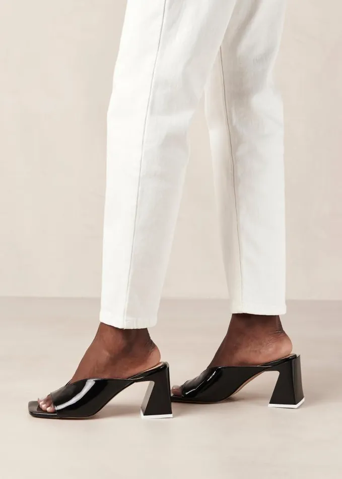 ALOHAS Mules Women Tasha 8211 Black Patent Leather Mules