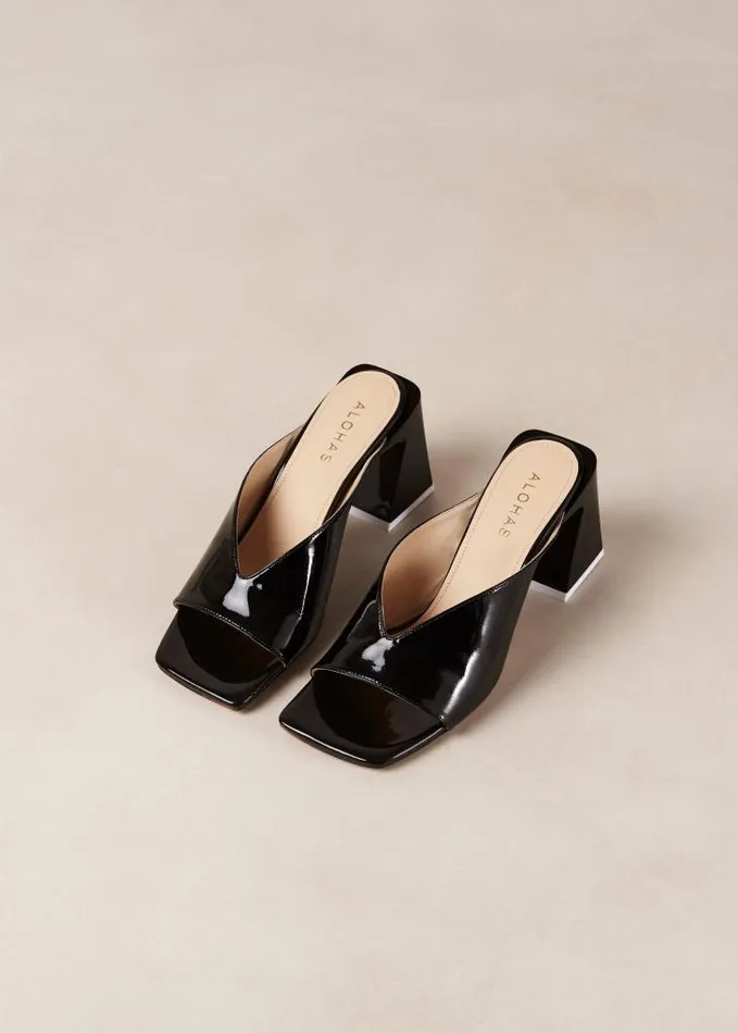 ALOHAS Mules Women Tasha 8211 Black Patent Leather Mules