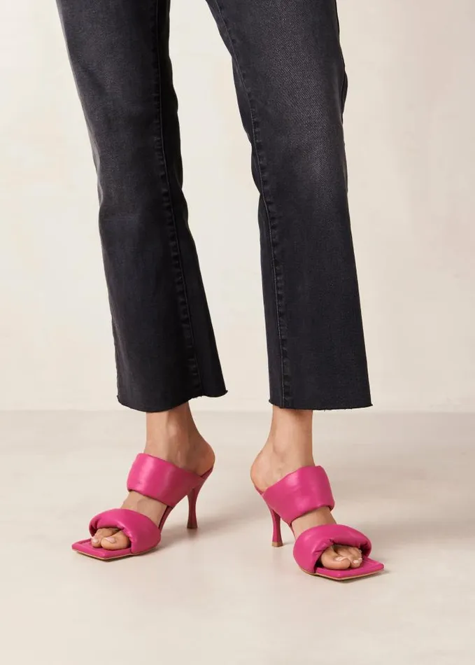 ALOHAS Mules Women Twist Strap 8211 Hot Pink TwoStrap Mules