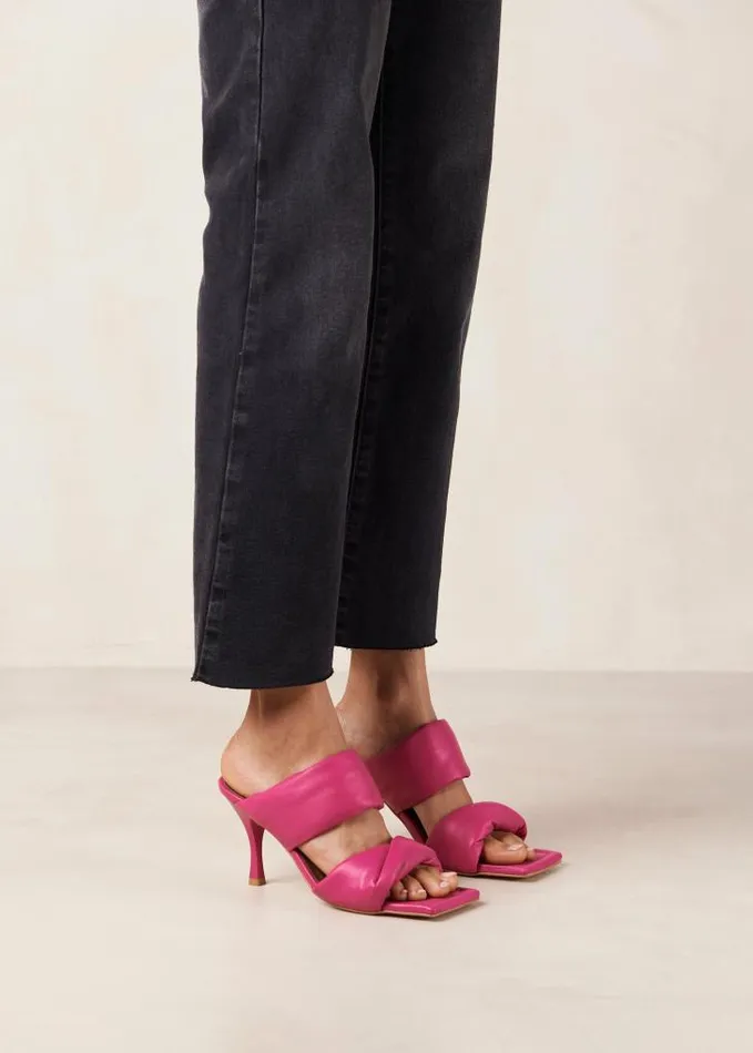 ALOHAS Mules Women Twist Strap 8211 Hot Pink TwoStrap Mules