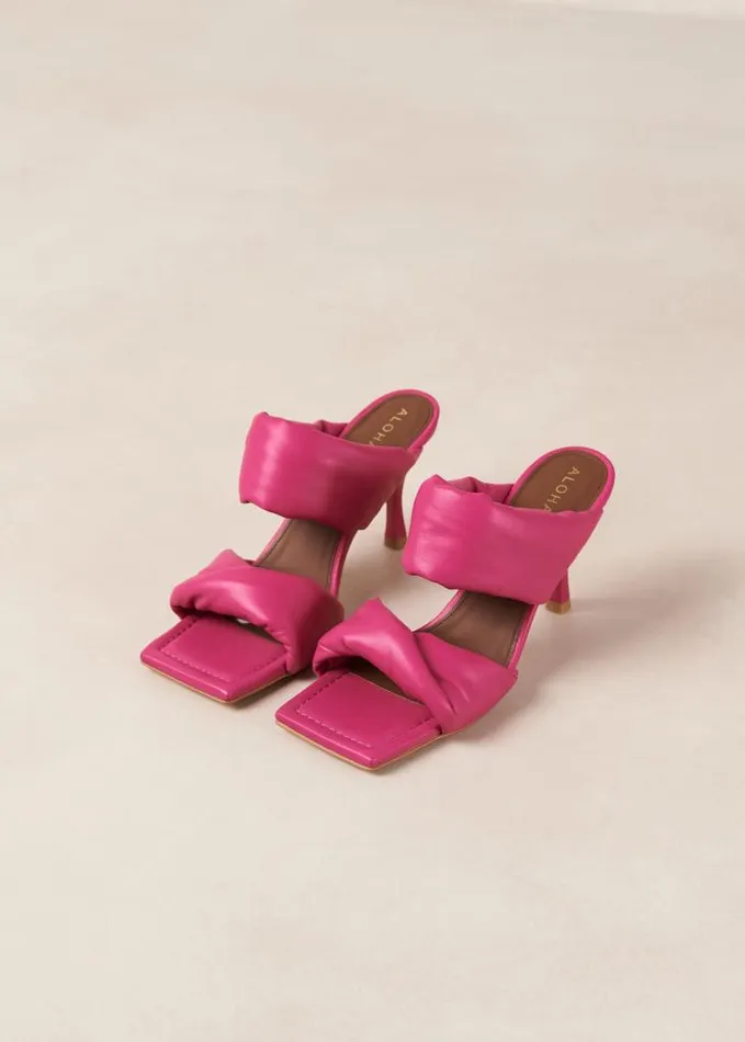 ALOHAS Mules Women Twist Strap 8211 Hot Pink TwoStrap Mules