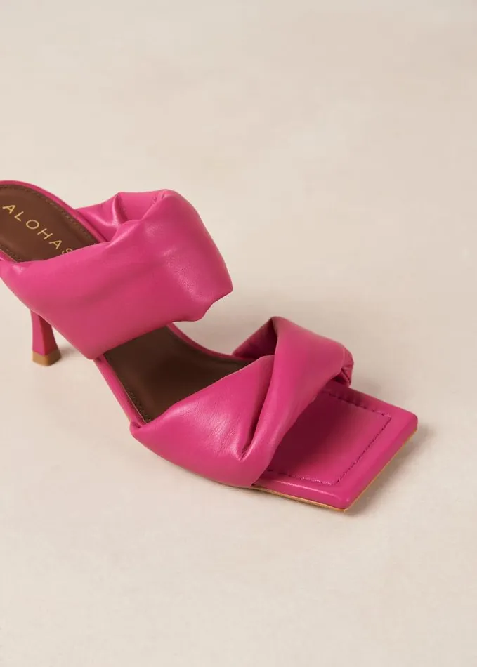 ALOHAS Mules Women Twist Strap 8211 Hot Pink TwoStrap Mules