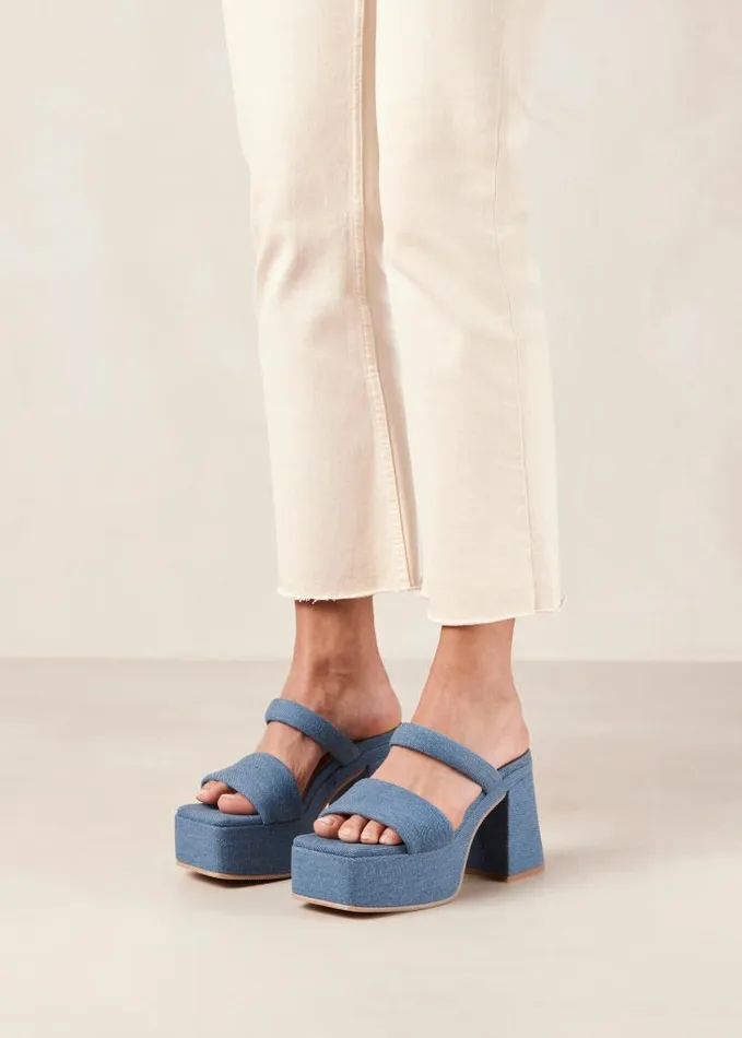 ALOHAS Mules Women Viviana 8211 Blue Denim Sandals