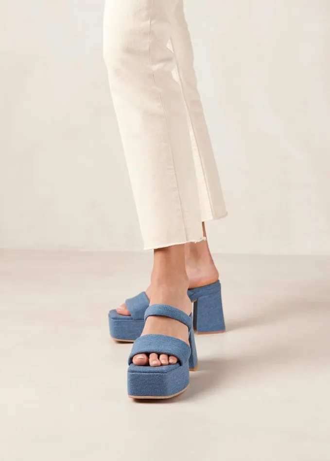 ALOHAS Mules Women Viviana 8211 Blue Denim Sandals