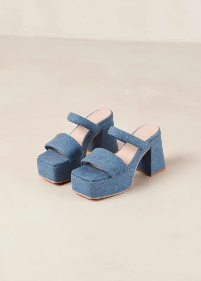 ALOHAS Mules Women Viviana 8211 Blue Denim Sandals