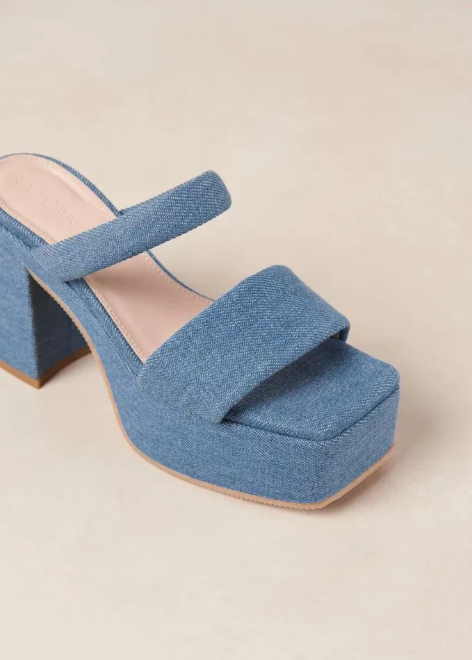 ALOHAS Mules Women Viviana 8211 Blue Denim Sandals