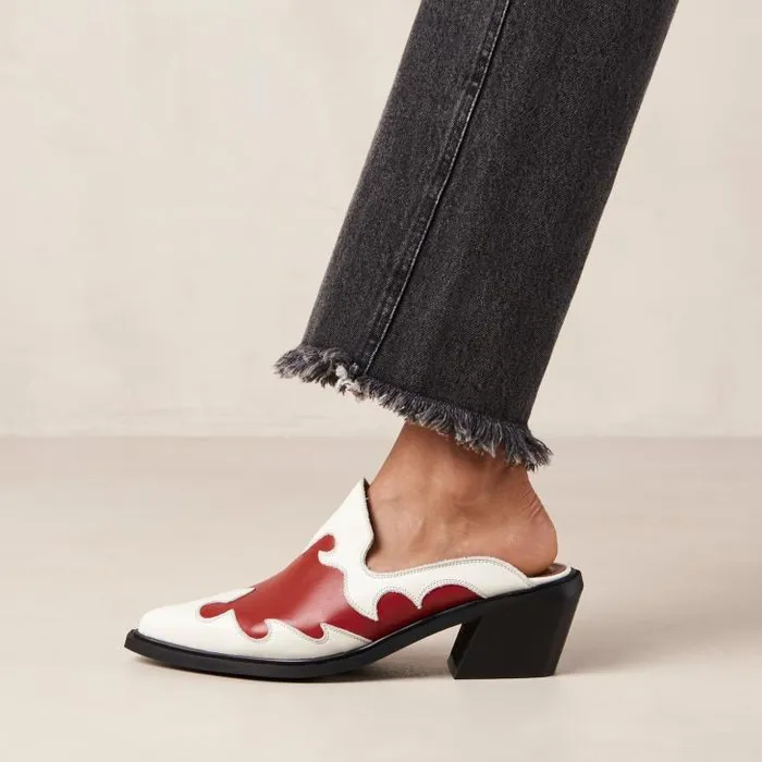 ALOHAS Mules Women Weston 8211 Bicolor Leather Cowboy Mules