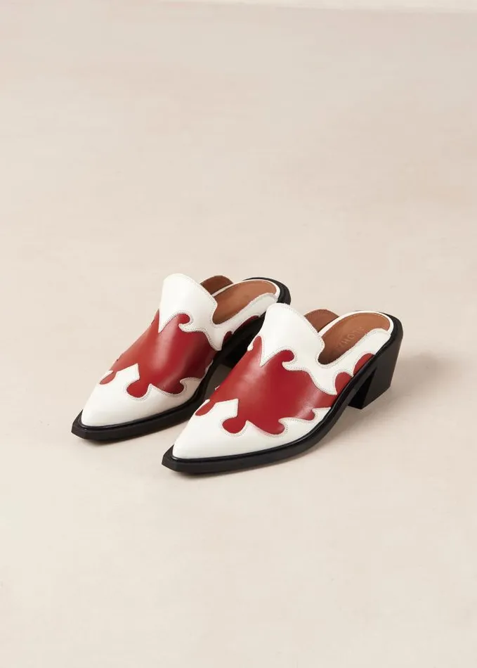 ALOHAS Mules Women Weston 8211 Bicolor Leather Cowboy Mules