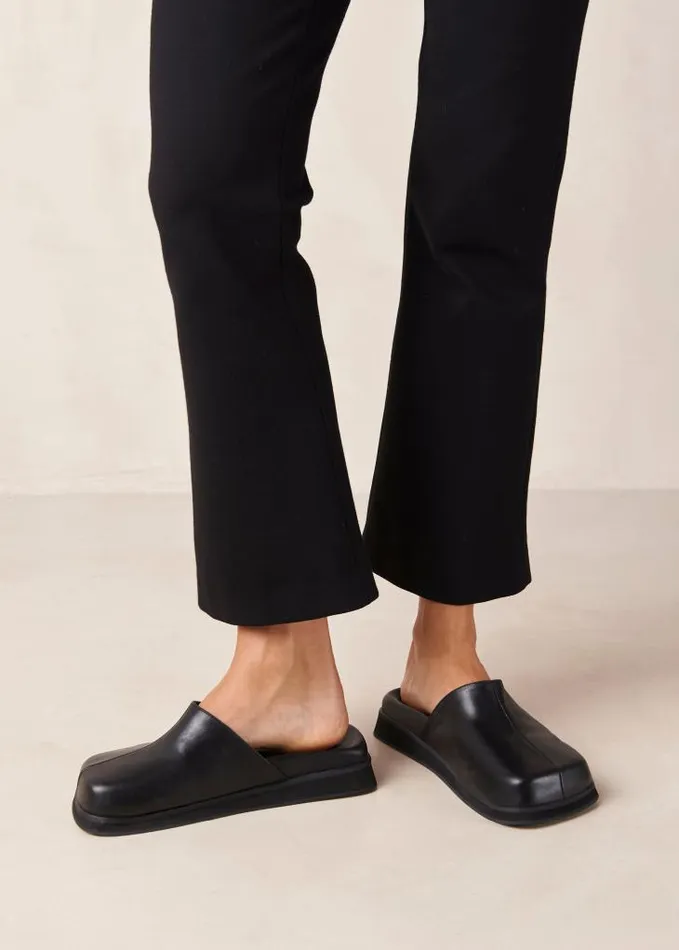 ALOHAS Mules Women Whiz 8211 Black Leather Mules