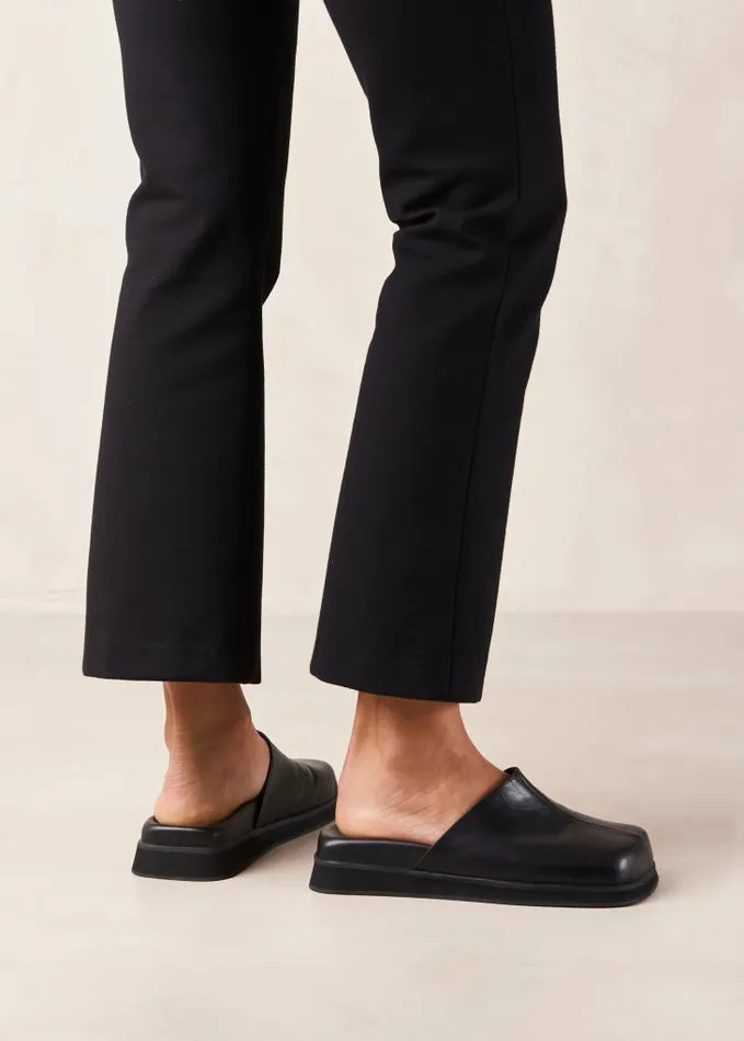 ALOHAS Mules Women Whiz 8211 Black Leather Mules