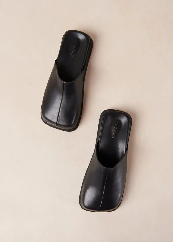 ALOHAS Mules Women Whiz 8211 Black Leather Mules