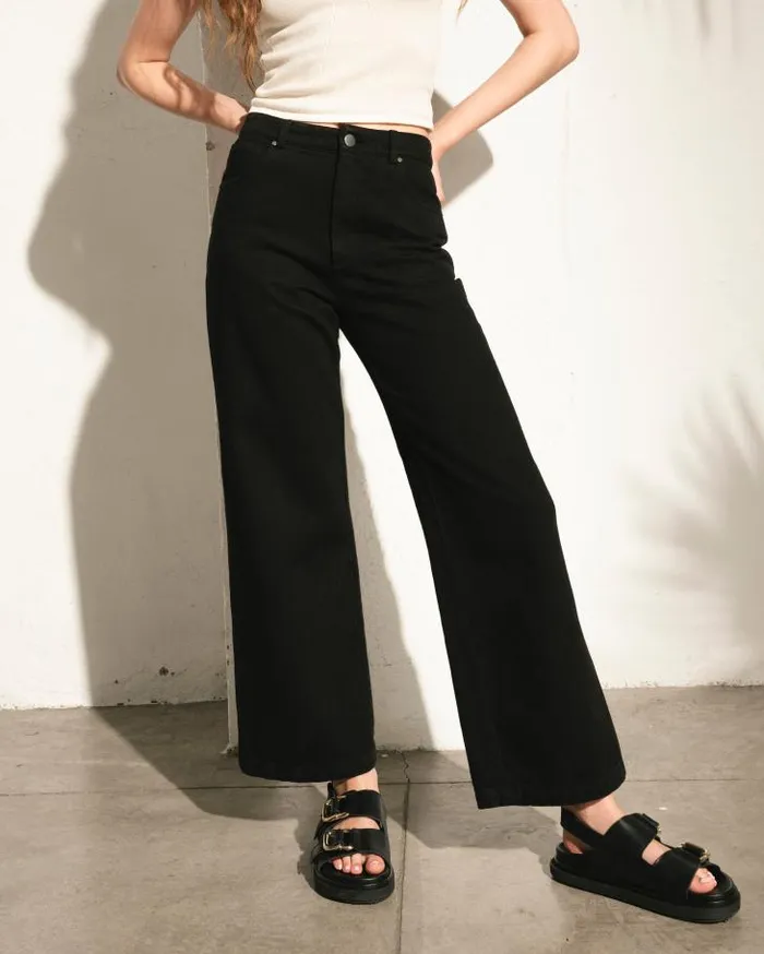 ALOHAS Pants Women Piano 8211 Black Cotton Jeans