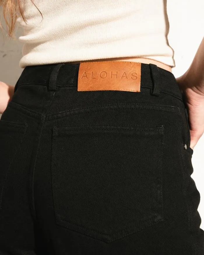 ALOHAS Pants Women Piano 8211 Black Cotton Jeans