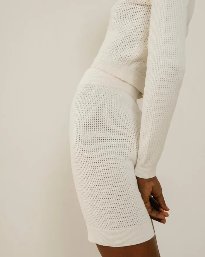 ALOHAS Pants Women Rookie 8211 White Knit Shorts
