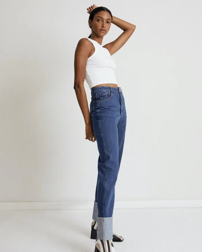 ALOHAS Pants Women Sunday 8211 Blue Cotton Jeans