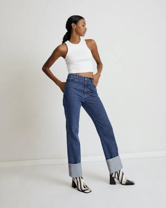 ALOHAS Pants Women Sunday 8211 Blue Cotton Jeans
