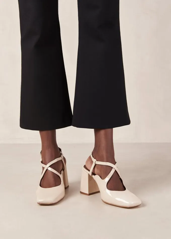 ALOHAS Pumps Women Reggie 8211 Cream Patent Leather Pumps