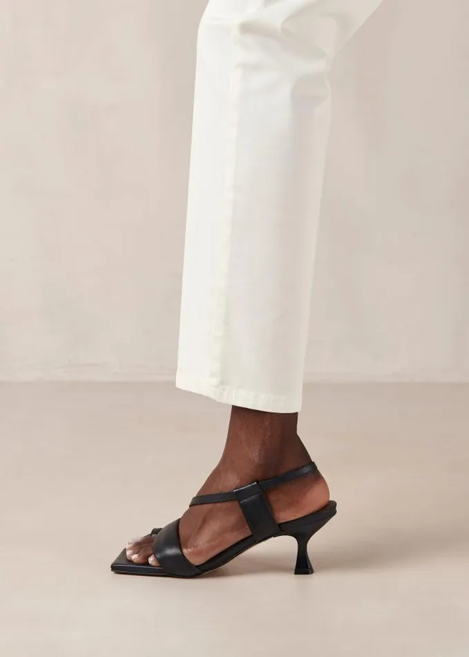 ALOHAS Sandals Women Asymmetric Straps 8211 Black Leather Sandals