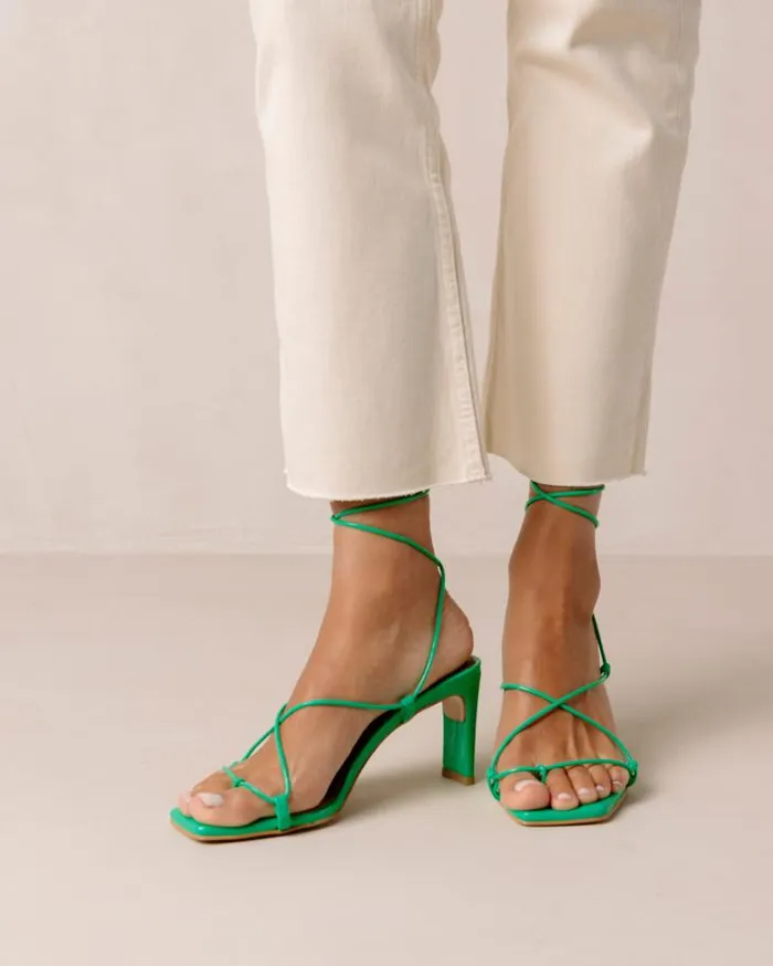 ALOHAS Sandals Women Bellini 8211 Green Leather Sandals