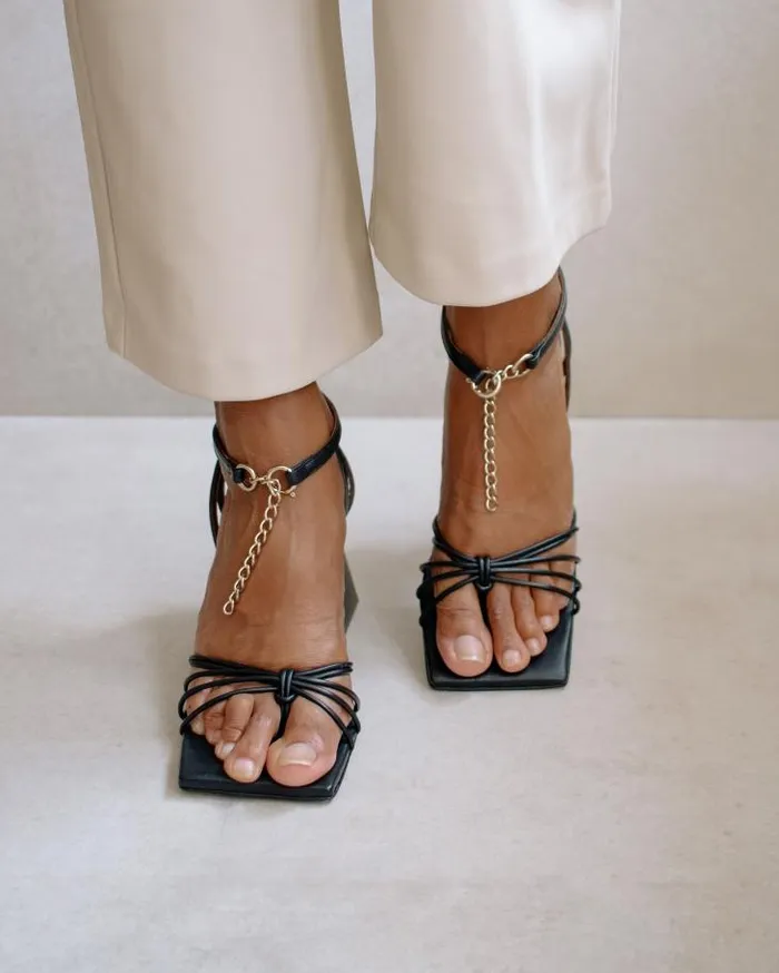 ALOHAS Sandals Women Cactus 8211 Black Leather Sandals