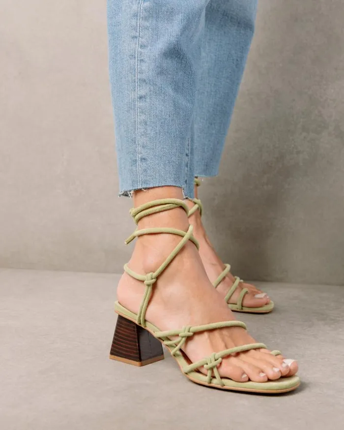 ALOHAS Sandals Women Goldie 8211 Green Leather Sandals