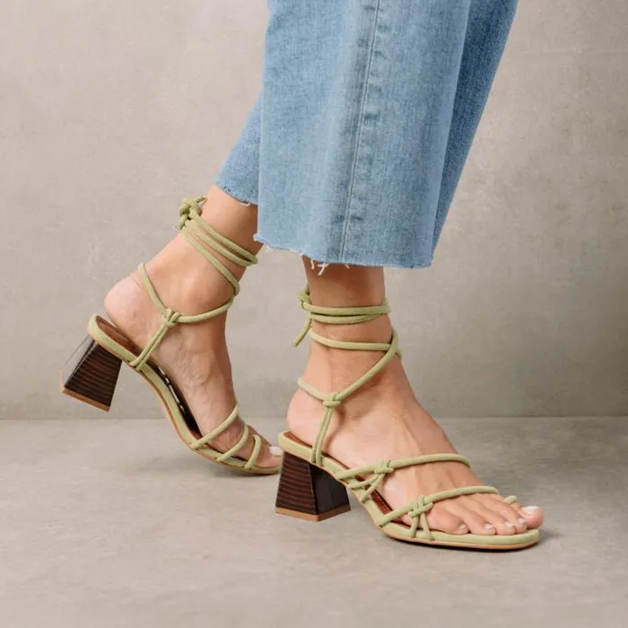 ALOHAS Sandals Women Goldie 8211 Green Leather Sandals