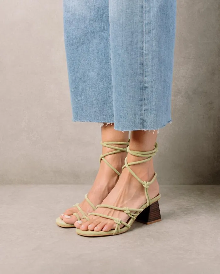 ALOHAS Sandals Women Goldie 8211 Green Leather Sandals