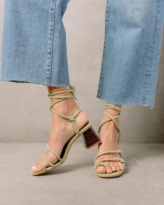 ALOHAS Sandals Women Goldie 8211 Green Leather Sandals