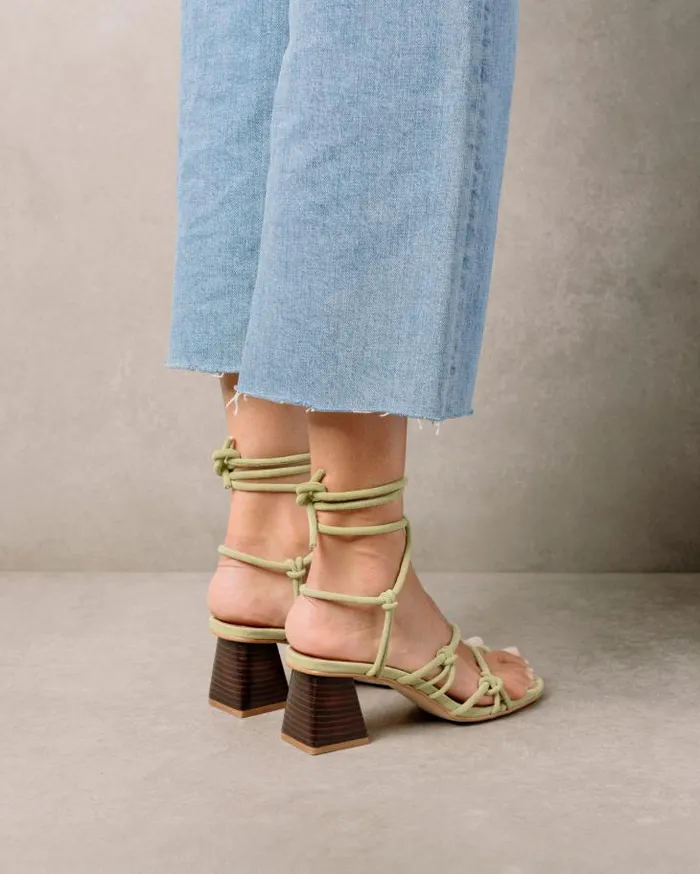 ALOHAS Sandals Women Goldie 8211 Green Leather Sandals