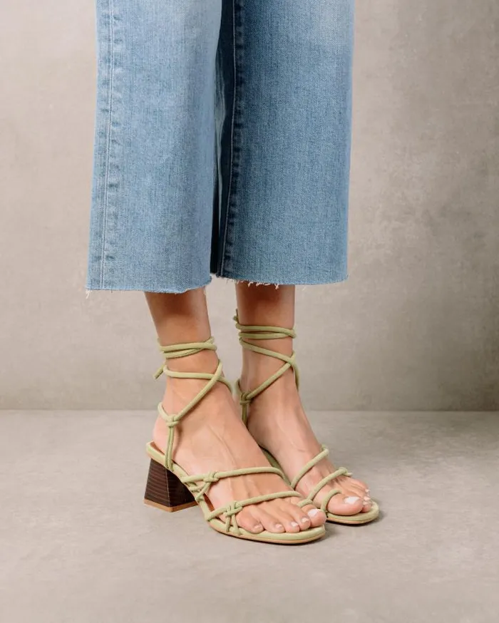 ALOHAS Sandals Women Goldie 8211 Green Leather Sandals