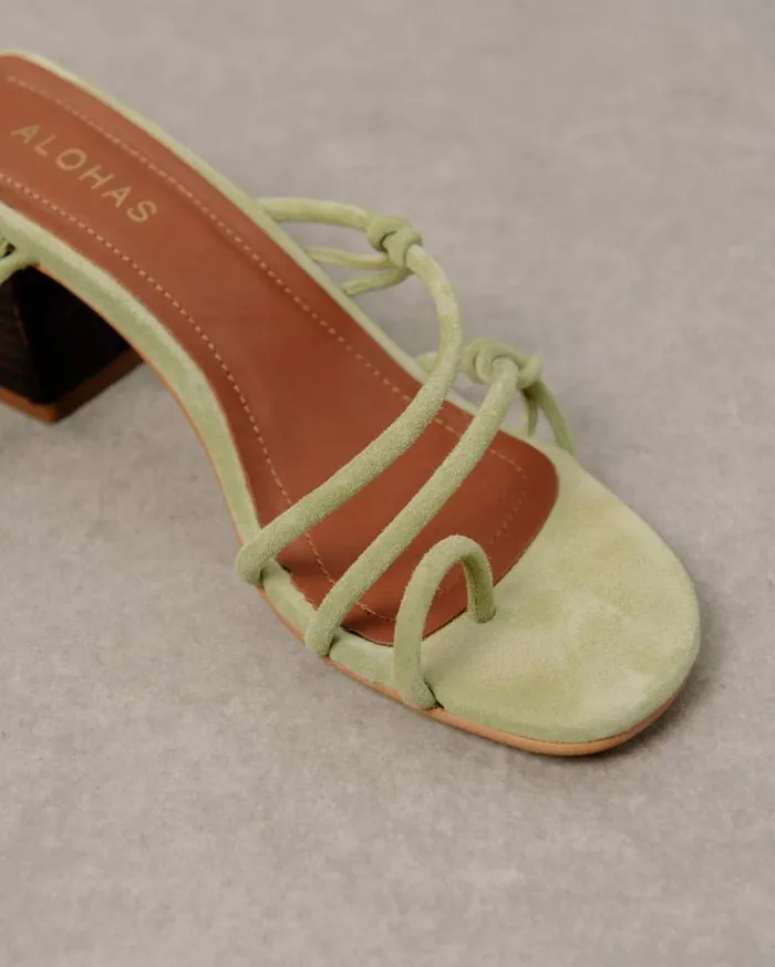 ALOHAS Sandals Women Goldie 8211 Green Leather Sandals