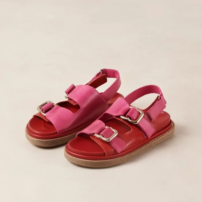 ALOHAS Sandals Women Harper Bicolor Red Magenta