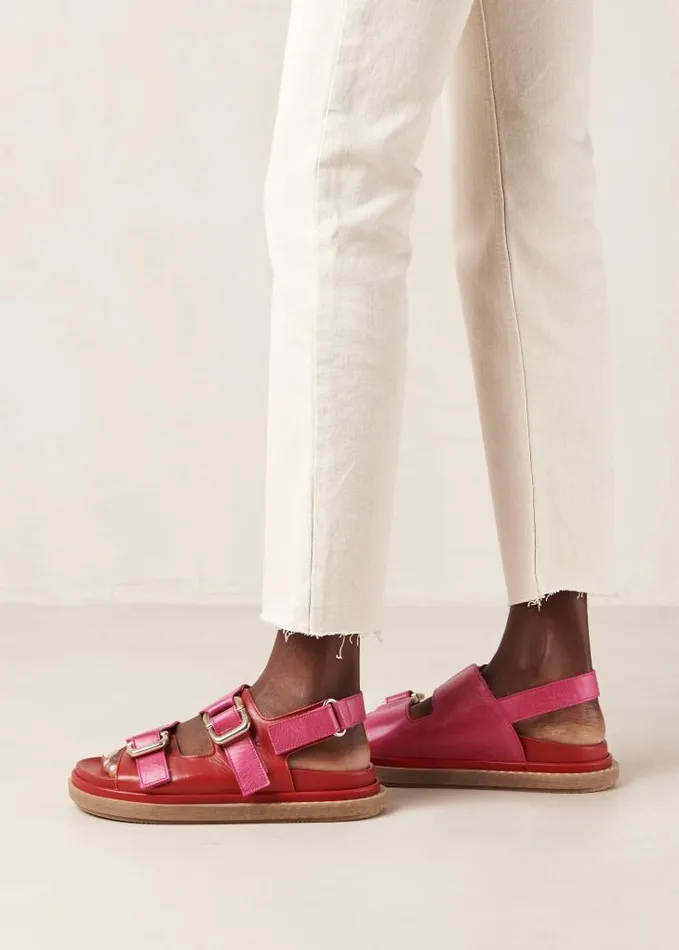 ALOHAS Sandals Women Harper Bicolor Red Magenta