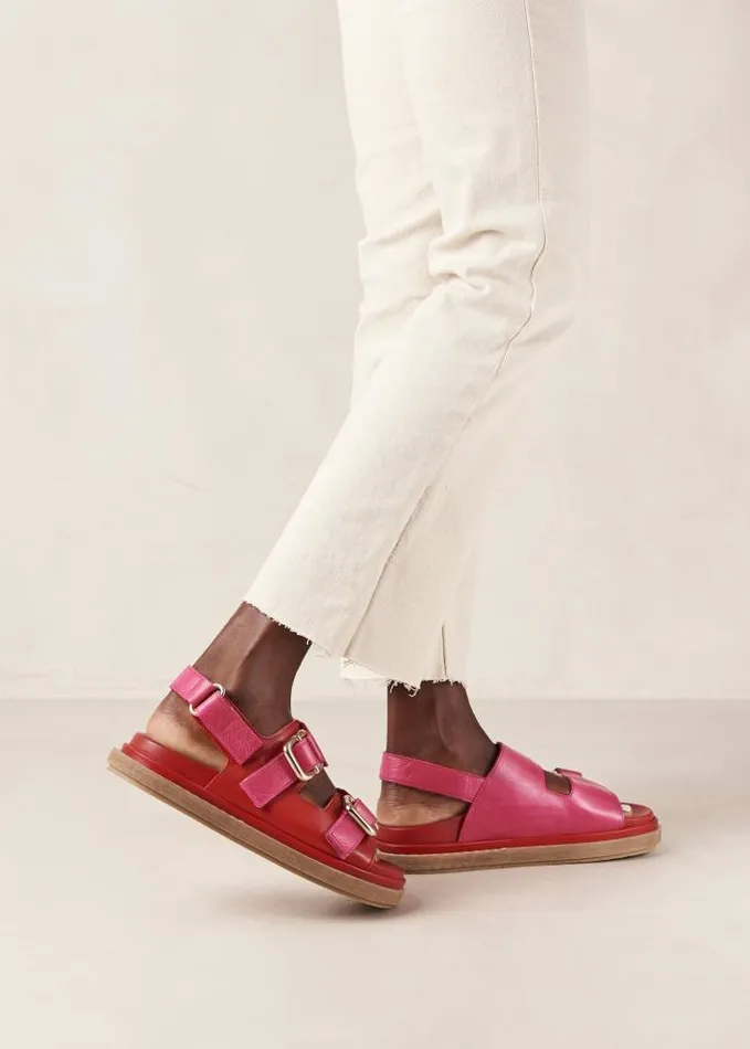ALOHAS Sandals Women Harper Bicolor Red Magenta