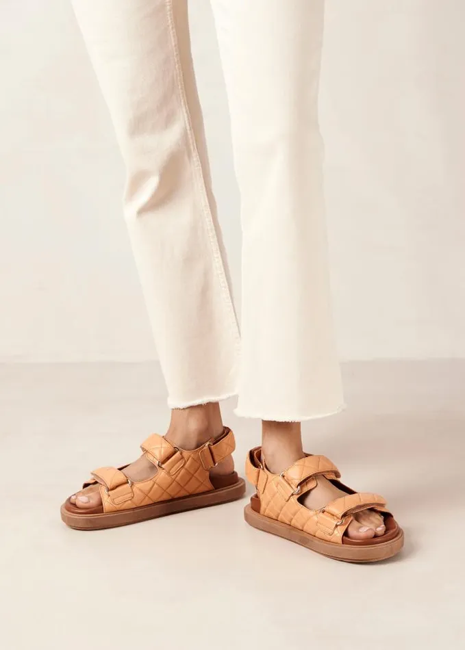 ALOHAS Sandals Women HookLoop 8211 Orange DoubleStrap Chunky Sandals