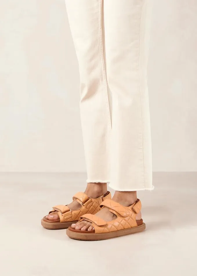ALOHAS Sandals Women HookLoop 8211 Orange DoubleStrap Chunky Sandals
