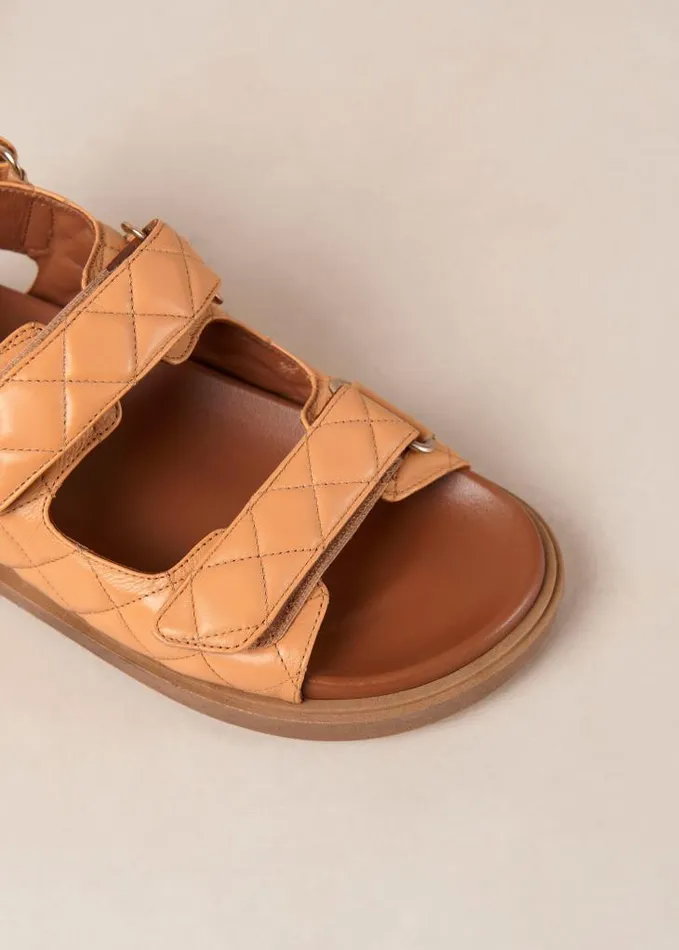 ALOHAS Sandals Women HookLoop 8211 Orange DoubleStrap Chunky Sandals