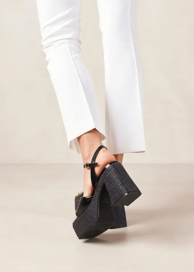 ALOHAS Sandals Women Jazzy 8211 Black Platform Heeled Sandals