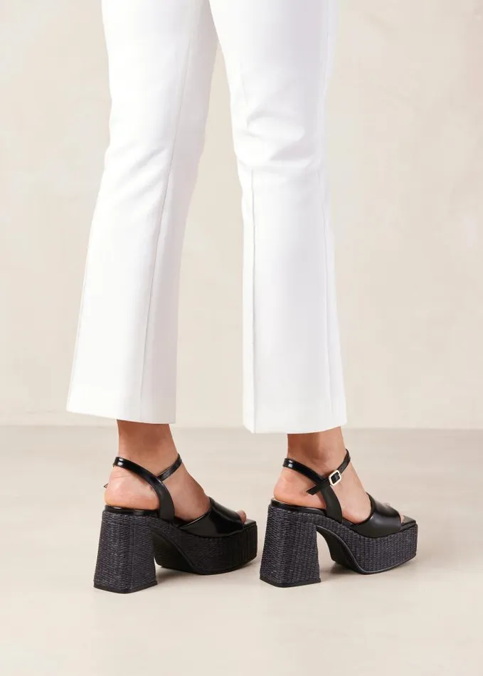 ALOHAS Sandals Women Jazzy 8211 Black Platform Heeled Sandals