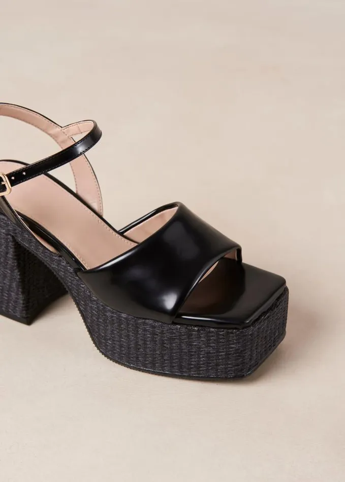 ALOHAS Sandals Women Jazzy 8211 Black Platform Heeled Sandals