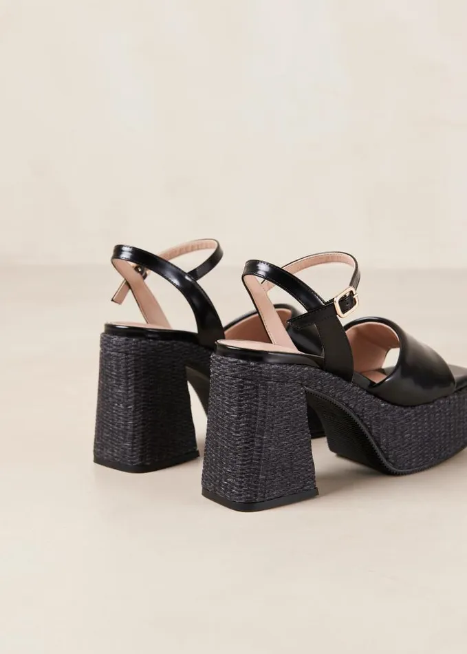 ALOHAS Sandals Women Jazzy 8211 Black Platform Heeled Sandals
