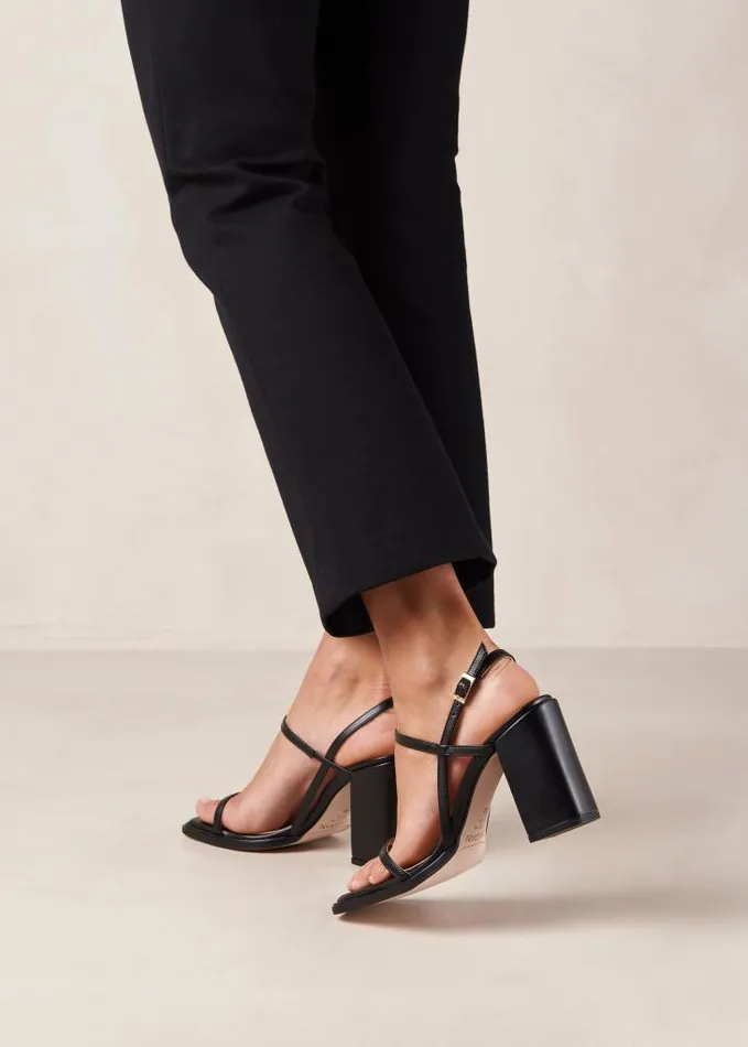 ALOHAS Sandals Women Lorena 8211 Black Vegan Leather Sandals