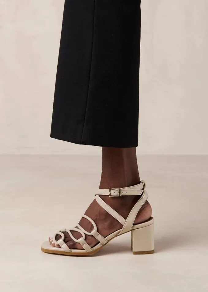 ALOHAS Sandals Women Mick 8211 Beige Vegan Leather Sandals
