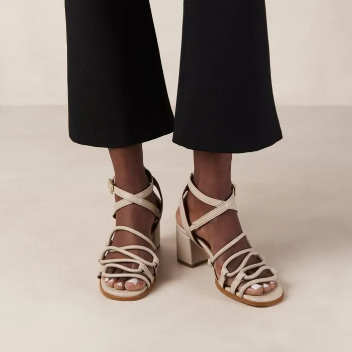 ALOHAS Sandals Women Mick 8211 Beige Vegan Leather Sandals