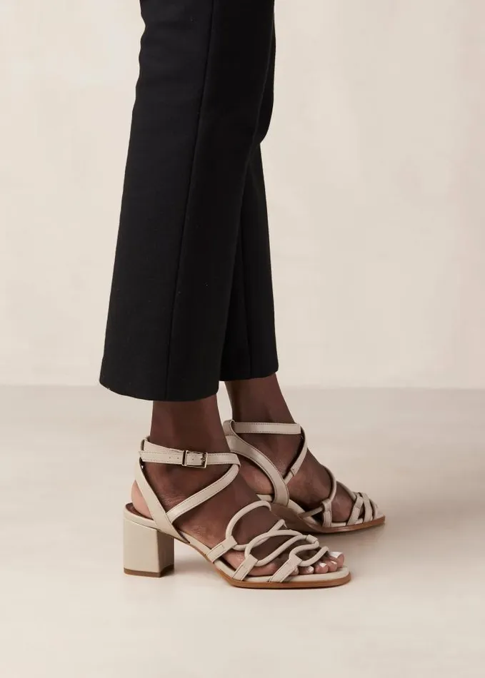 ALOHAS Sandals Women Mick 8211 Beige Vegan Leather Sandals