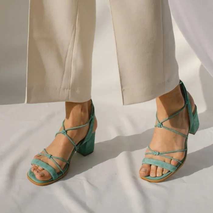 ALOHAS Sandals Women Sophie 8211 Blue Suede Sandals