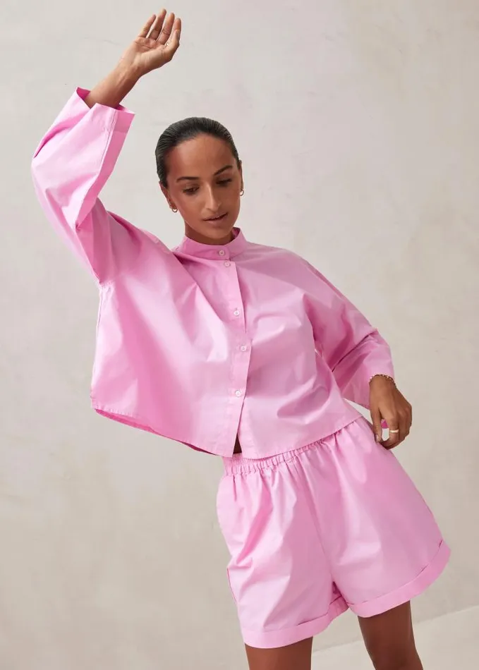 ALOHAS Shirts Women Maira 8211 Pink Cotton Shirt
