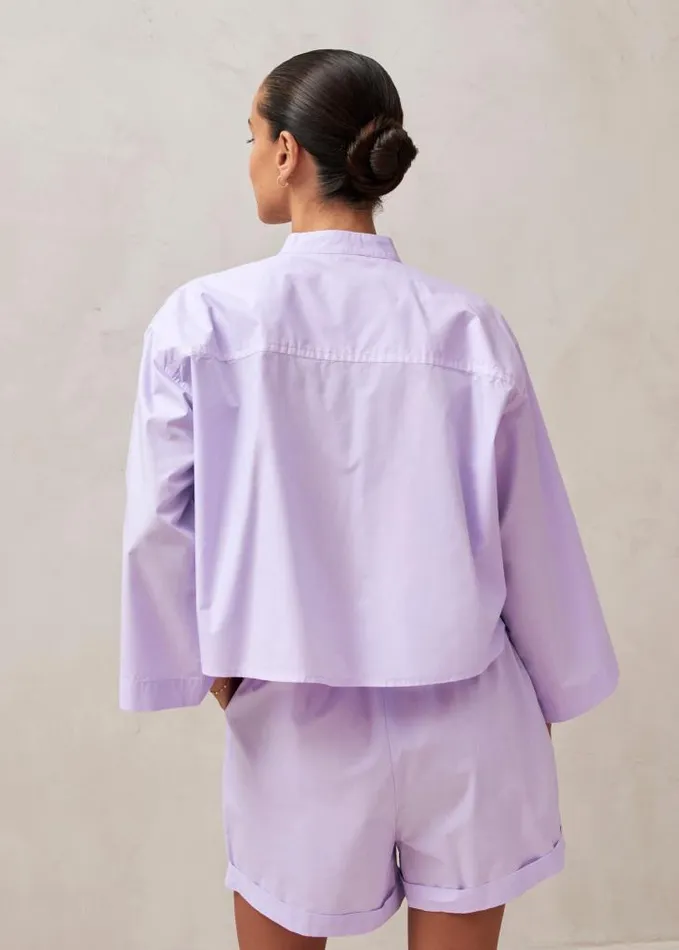 ALOHAS Shirts Women Maira 8211 Purple Cotton Shirt
