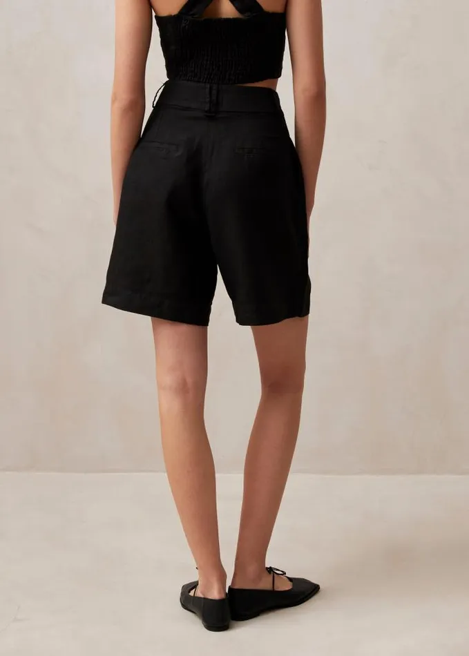 ALOHAS Shorts Women Boa 8211 Black Linen Shorts